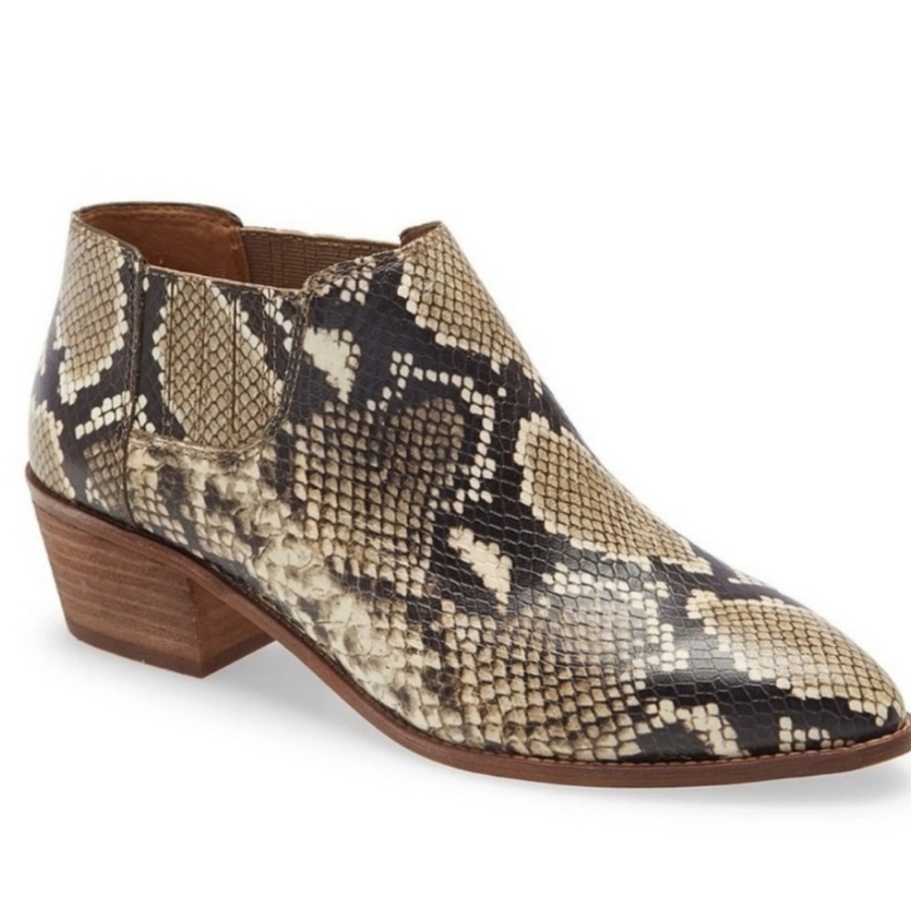 💥Madewell Low Chelsea Boots Snakeskin NEW